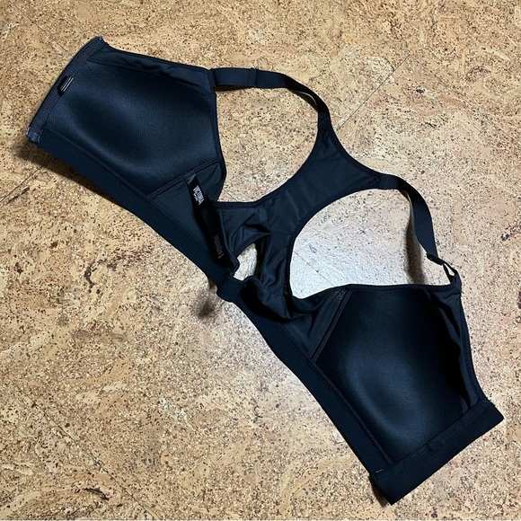 Victoria’s Secret / Victoria’s Sport Black Zip Front Racerback Sports Bra Sz 34C - Picture 8 of 12